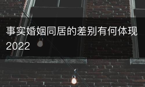 事实婚姻同居的差别有何体现2022