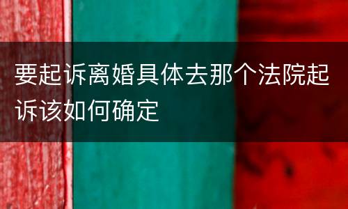 要起诉离婚具体去那个法院起诉该如何确定