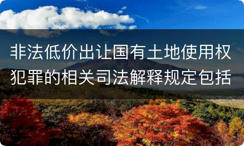 非法低价出让国有土地使用权犯罪的相关司法解释规定包括什么重要内容