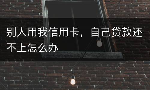 别人用我信用卡，自己贷款还不上怎么办