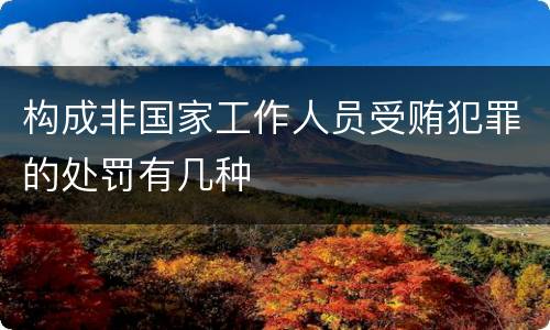 构成非国家工作人员受贿犯罪的处罚有几种