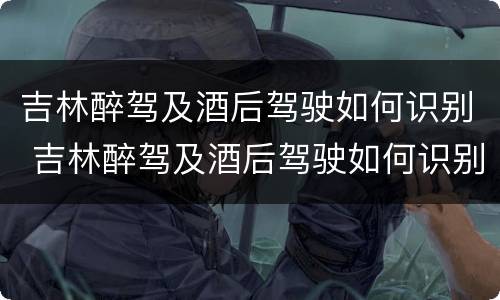 吉林醉驾及酒后驾驶如何识别 吉林醉驾及酒后驾驶如何识别驾驶证