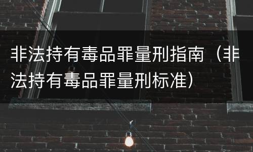 非法持有毒品罪量刑指南（非法持有毒品罪量刑标准）