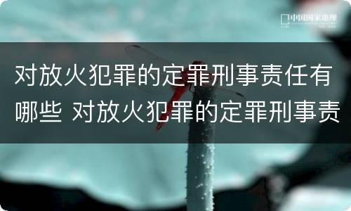 对放火犯罪的定罪刑事责任有哪些 对放火犯罪的定罪刑事责任有哪些要求