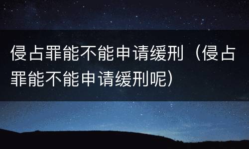 侵占罪能不能申请缓刑（侵占罪能不能申请缓刑呢）