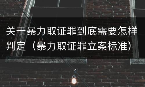 关于暴力取证罪到底需要怎样判定（暴力取证罪立案标准）