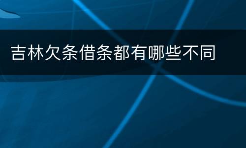 吉林欠条借条都有哪些不同