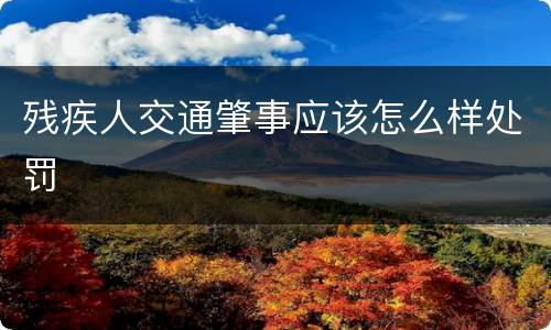 残疾人交通肇事应该怎么样处罚