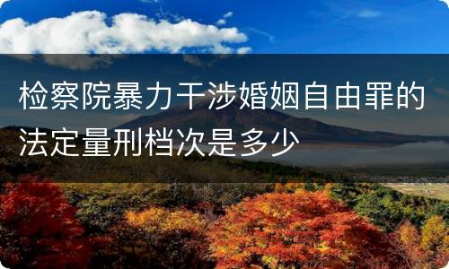 检察院暴力干涉婚姻自由罪的法定量刑档次是多少