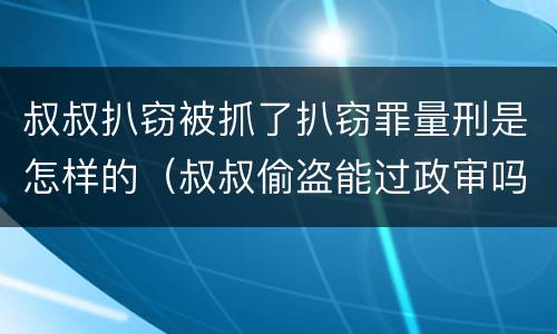 叔叔扒窃被抓了扒窃罪量刑是怎样的（叔叔偷盗能过政审吗）