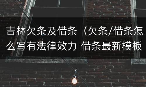 吉林欠条及借条（欠条/借条怎么写有法律效力 借条最新模板）