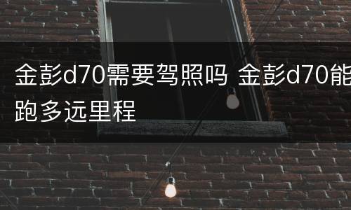 金彭d70需要驾照吗 金彭d70能跑多远里程
