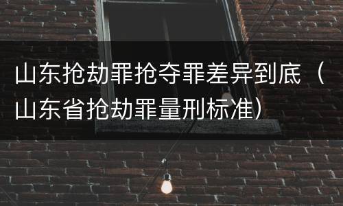 山东抢劫罪抢夺罪差异到底（山东省抢劫罪量刑标准）