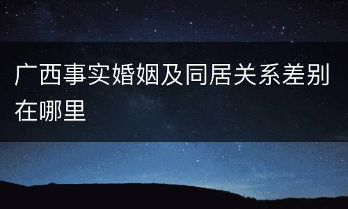广西事实婚姻及同居关系差别在哪里