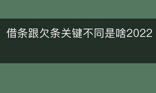 借条跟欠条关键不同是啥2022