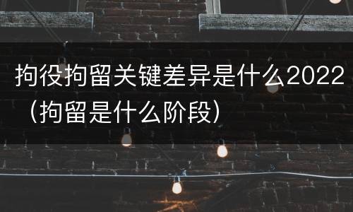 拘役拘留关键差异是什么2022（拘留是什么阶段）
