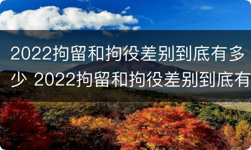 2022拘留和拘役差别到底有多少 2022拘留和拘役差别到底有多少呢