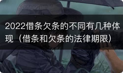 2022借条欠条的不同有几种体现（借条和欠条的法律期限）