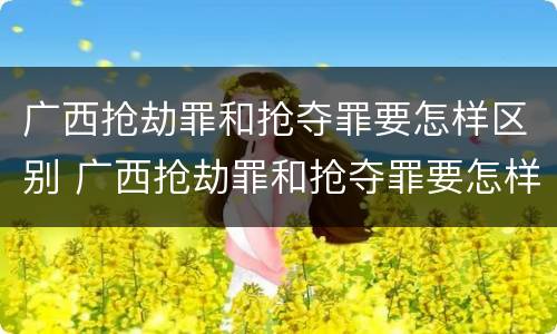 广西抢劫罪和抢夺罪要怎样区别 广西抢劫罪和抢夺罪要怎样区别判刑