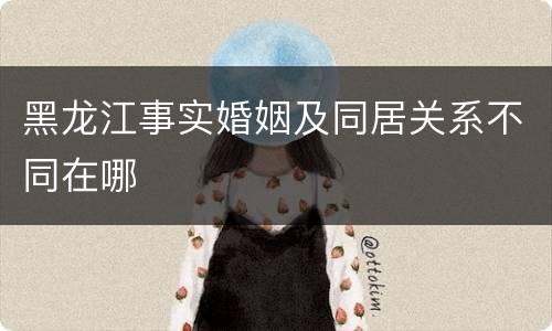 黑龙江事实婚姻及同居关系不同在哪