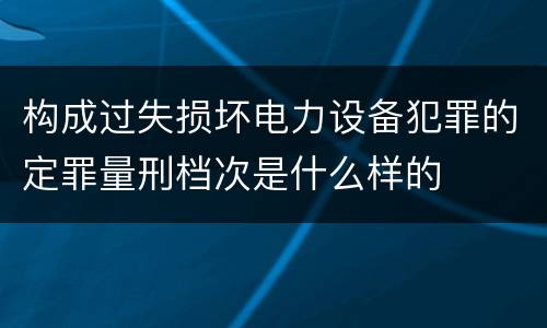 构成过失损坏电力设备犯罪的定罪量刑档次是什么样的