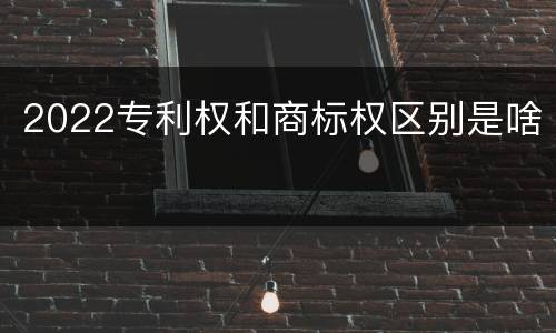 2022专利权和商标权区别是啥