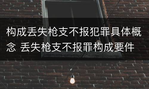 构成丢失枪支不报犯罪具体概念 丢失枪支不报罪构成要件