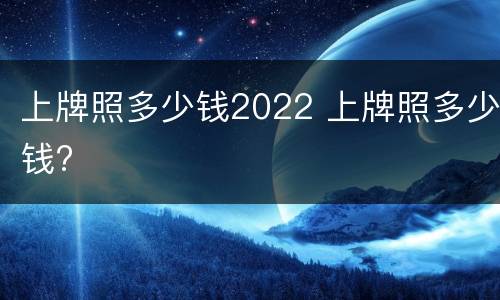 上牌照多少钱2022 上牌照多少钱?
