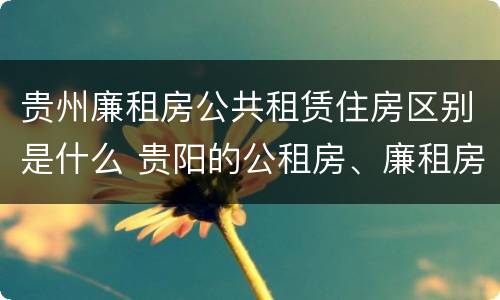 贵州廉租房公共租赁住房区别是什么 贵阳的公租房、廉租房在什么地方?