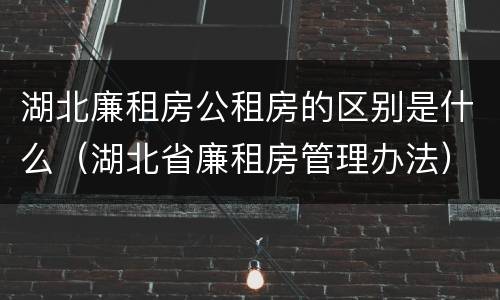 湖北廉租房公租房的区别是什么（湖北省廉租房管理办法）