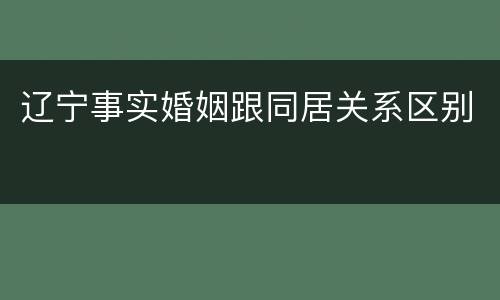辽宁事实婚姻跟同居关系区别