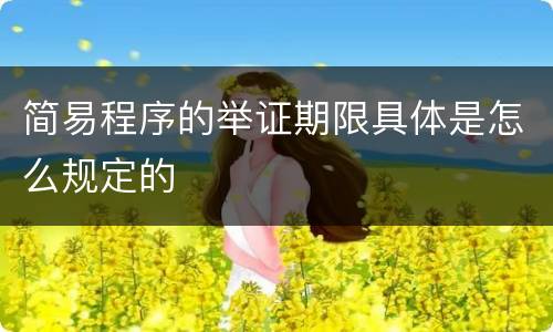 简易程序的举证期限具体是怎么规定的