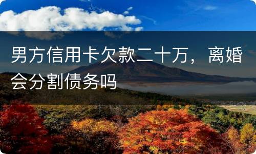 男方信用卡欠款二十万,离婚会分割债务吗 男方信用卡欠款二十万,离婚会分割债务吗