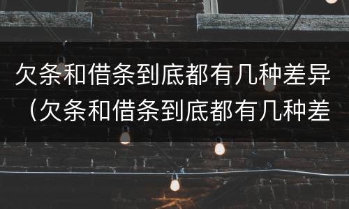 欠条和借条到底都有几种差异（欠条和借条到底都有几种差异吗）