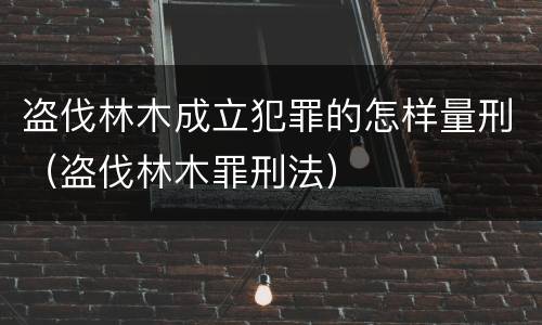 盗伐林木成立犯罪的怎样量刑（盗伐林木罪刑法）