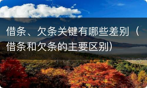 借条、欠条关键有哪些差别（借条和欠条的主要区别）