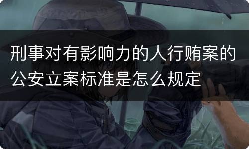 刑事对有影响力的人行贿案的公安立案标准是怎么规定