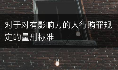 对于对有影响力的人行贿罪规定的量刑标准