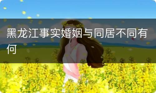 黑龙江事实婚姻与同居不同有何