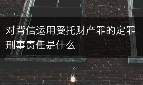 对背信运用受托财产罪的定罪刑事责任是什么