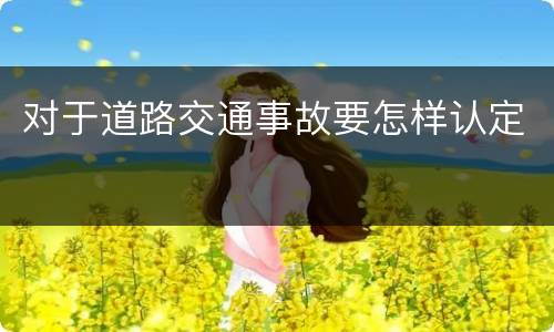 对于道路交通事故要怎样认定