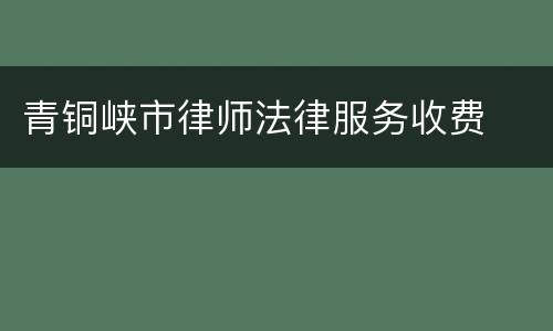 青铜峡市律师法律服务收费