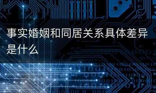 事实婚姻和同居关系具体差异是什么