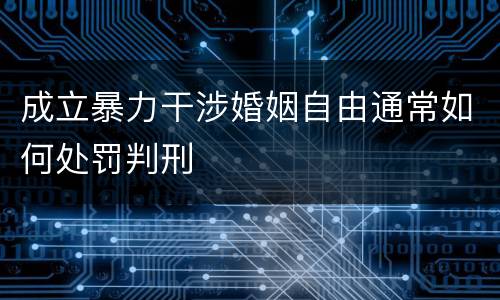 成立暴力干涉婚姻自由通常如何处罚判刑