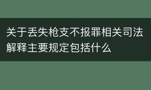 关于丢失枪支不报罪相关司法解释主要规定包括什么