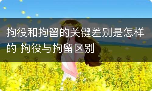 拘役和拘留的关键差别是怎样的 拘役与拘留区别
