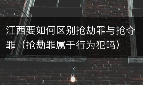 江西要如何区别抢劫罪与抢夺罪（抢劫罪属于行为犯吗）