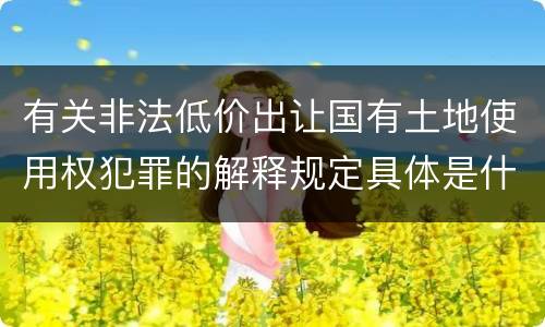 有关非法低价出让国有土地使用权犯罪的解释规定具体是什么内容