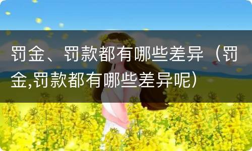 罚金、罚款都有哪些差异（罚金,罚款都有哪些差异呢）