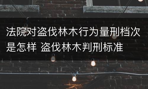 法院对盗伐林木行为量刑档次是怎样 盗伐林木判刑标准